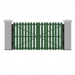 Ворота распашные с евроштакетником 4250х2500 мм  